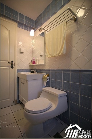 三米设计美式风格二居室经济型130平米卫生间装修图片
