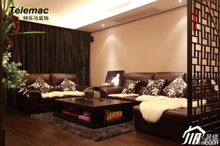 二居室时尚褐色富裕型140平米以上客厅沙发效果图