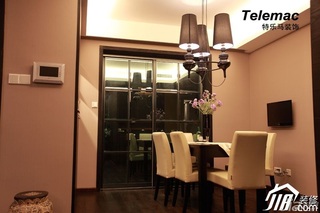 二居室时尚褐色富裕型140平米以上餐厅餐桌图片