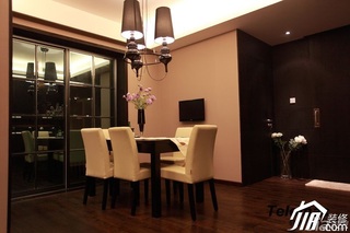 二居室时尚褐色富裕型140平米以上餐厅餐桌效果图