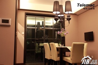 二居室时尚褐色富裕型140平米以上餐厅餐桌效果图
