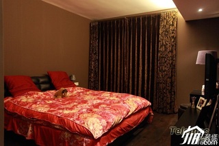 二居室时尚褐色富裕型140平米以上卧室床效果图
