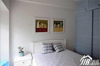 三米设计田园风格公寓小清新经济型130平米卧室床图片