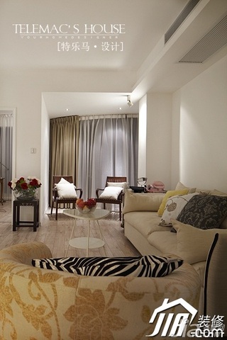 简约风格三居室温馨富裕型140平米以上客厅窗帘效果图