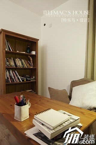 简约风格三居室温馨富裕型140平米以上书房书桌图片