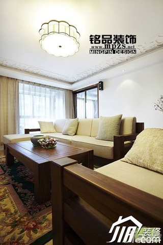 中式风格三居室5-10万客厅沙发效果图