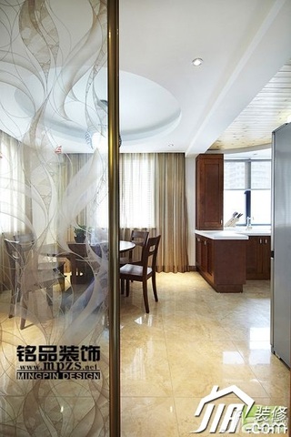 中式风格三居室5-10万隔断设计图纸
