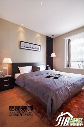 简约风格三居室15-20万90平米卧室床效果图