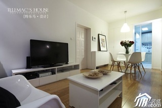 宜家风格二居室温馨米色富裕型客厅茶几效果图