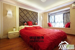 简约风格三居室富裕型床头软包卧室背景墙床头柜婚房家装图