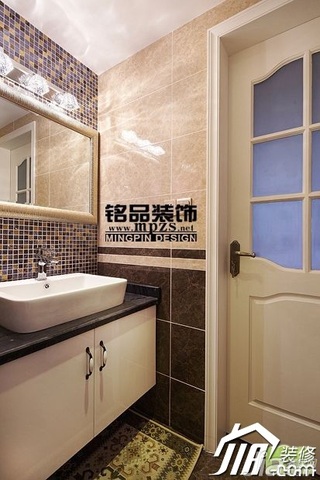 简约风格三居室富裕型卫生间洗手台婚房平面图