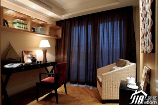 混搭风格二居室温馨原木色豪华型书房沙发图片