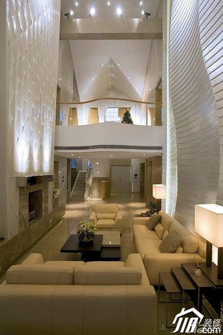 简约风格别墅奢华米色富裕型140平米以上客厅沙发图片