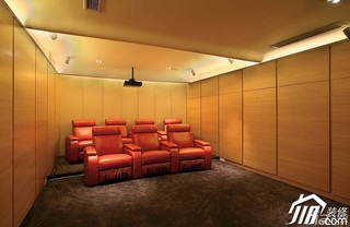 简约风格别墅奢华米色富裕型140平米以上影音室改造