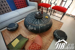 三米设计中式风格公寓经济型120平米客厅茶几图片