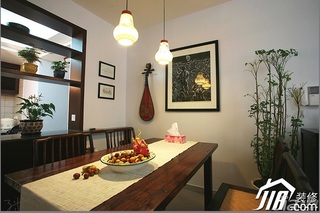 三米设计中式风格公寓经济型120平米餐厅隔断餐桌图片
