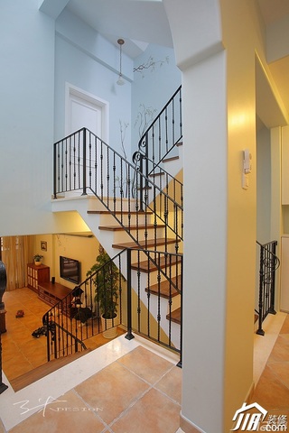 三米设计混搭风格别墅富裕型楼梯设计图纸
