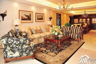 新古典风格二居室古典原木色豪华型140平米以上客厅沙发效果图