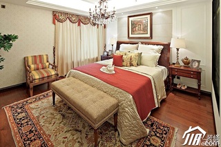 新古典风格二居室古典原木色豪华型140平米以上卧室床效果图
