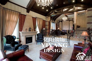 地中海风格别墅民族风富裕型140平米以上客厅背景墙沙发图片
