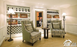 地中海风格三居室时尚富裕型背景墙沙发图片