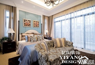 地中海风格三居室时尚富裕型卧室卧室背景墙床效果图
