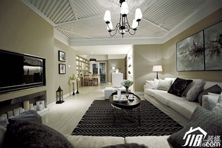 简约风格公寓白色豪华型客厅沙发图片