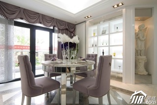 欧式风格别墅浪漫白色豪华型140平米以上餐厅餐桌效果图