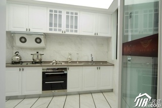 欧式风格别墅浪漫白色豪华型140平米以上厨房橱柜图片