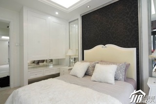 欧式风格别墅浪漫白色豪华型140平米以上卧室卧室背景墙床效果图