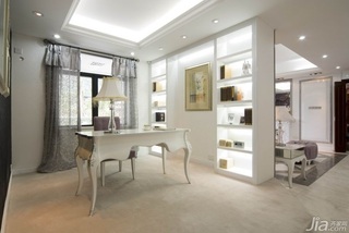 欧式风格别墅浪漫白色豪华型140平米以上书房书桌效果图