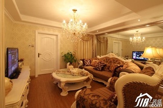 欧式风格二居室温馨豪华型80平米客厅沙发背景墙沙发效果图