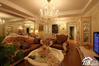 欧式风格二居室温馨豪华型80平米客厅沙发背景墙沙发效果图
