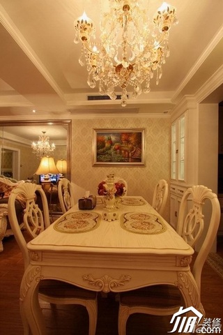 欧式风格二居室温馨豪华型80平米餐厅餐桌图片