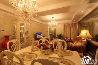 欧式风格二居室温馨豪华型80平米餐厅餐桌效果图