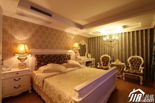 欧式风格二居室温馨豪华型80平米卧室床图片