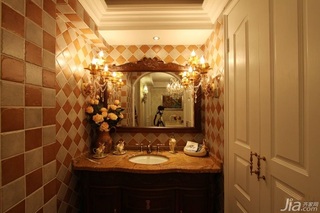 欧式风格二居室温馨豪华型80平米主卫浴室柜效果图