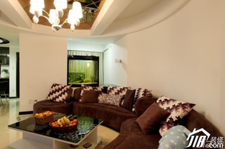 简约风格二居室温馨褐色富裕型客厅沙发效果图