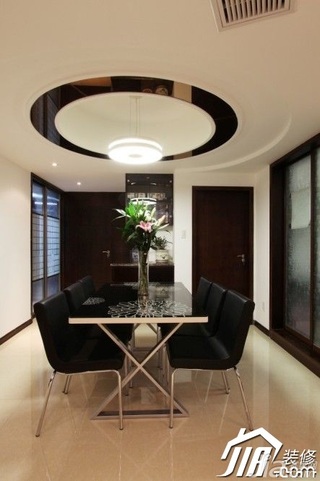简约风格二居室温馨褐色富裕型餐厅餐桌图片