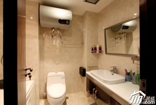 简约风格二居室温馨褐色富裕型主卫浴室柜效果图