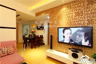 简约风格公寓富裕型客厅电视背景墙电视柜图片
