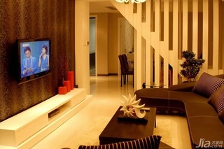 简约风格别墅大气暖色调富裕型140平米以上客厅电视背景墙沙发效果图