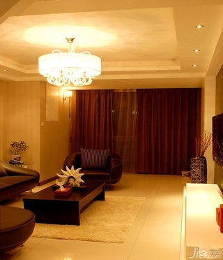 简约风格别墅大气暖色调富裕型140平米以上客厅灯具图片