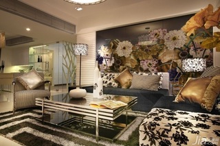 中式风格公寓暖色调140平米以上客厅沙发背景墙沙发效果图