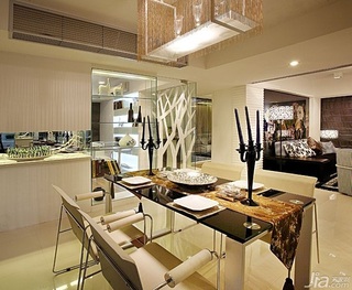 中式风格公寓暖色调140平米以上餐厅餐桌效果图