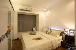中式风格公寓暖色调140平米以上卧室飘窗窗帘图片