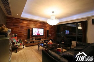 简约风格公寓时尚冷色调富裕型客厅电视背景墙灯具图片