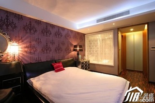 简约风格公寓时尚冷色调富裕型卧室隔断壁纸图片
