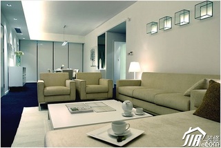 简约风格二居室温馨米色富裕型客厅茶几效果图