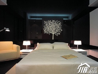 简约风格二居室温馨米色富裕型卧室卧室背景墙灯具图片